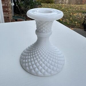 Vintage Single Westmoreland Milk Glass Hobnail Candlestick 4"